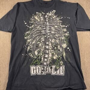 Vintage 2005 Doe Or Die Rib Cage Black T-shirt Glow In Dark 3XL